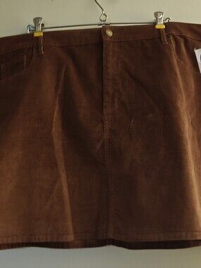 Old Navy Brown Suede Midi Skirt Size 18